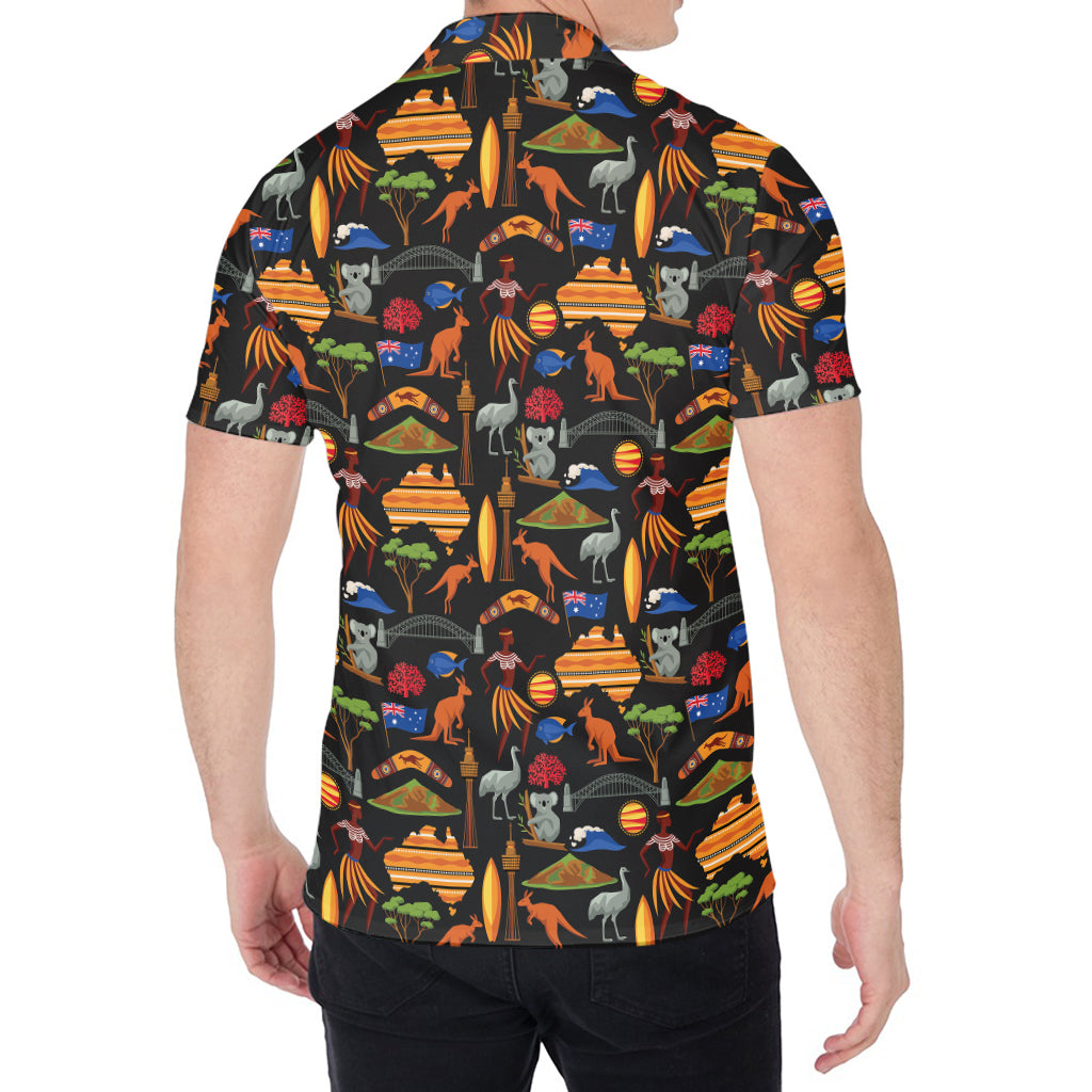 Australia Symbols Pattern Print Men's Shirt