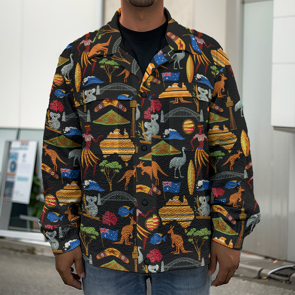 Australia Symbols Pattern Print Men's Shirt Jacket