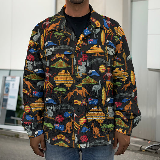 Australia Symbols Pattern Print Men's Shirt Jacket