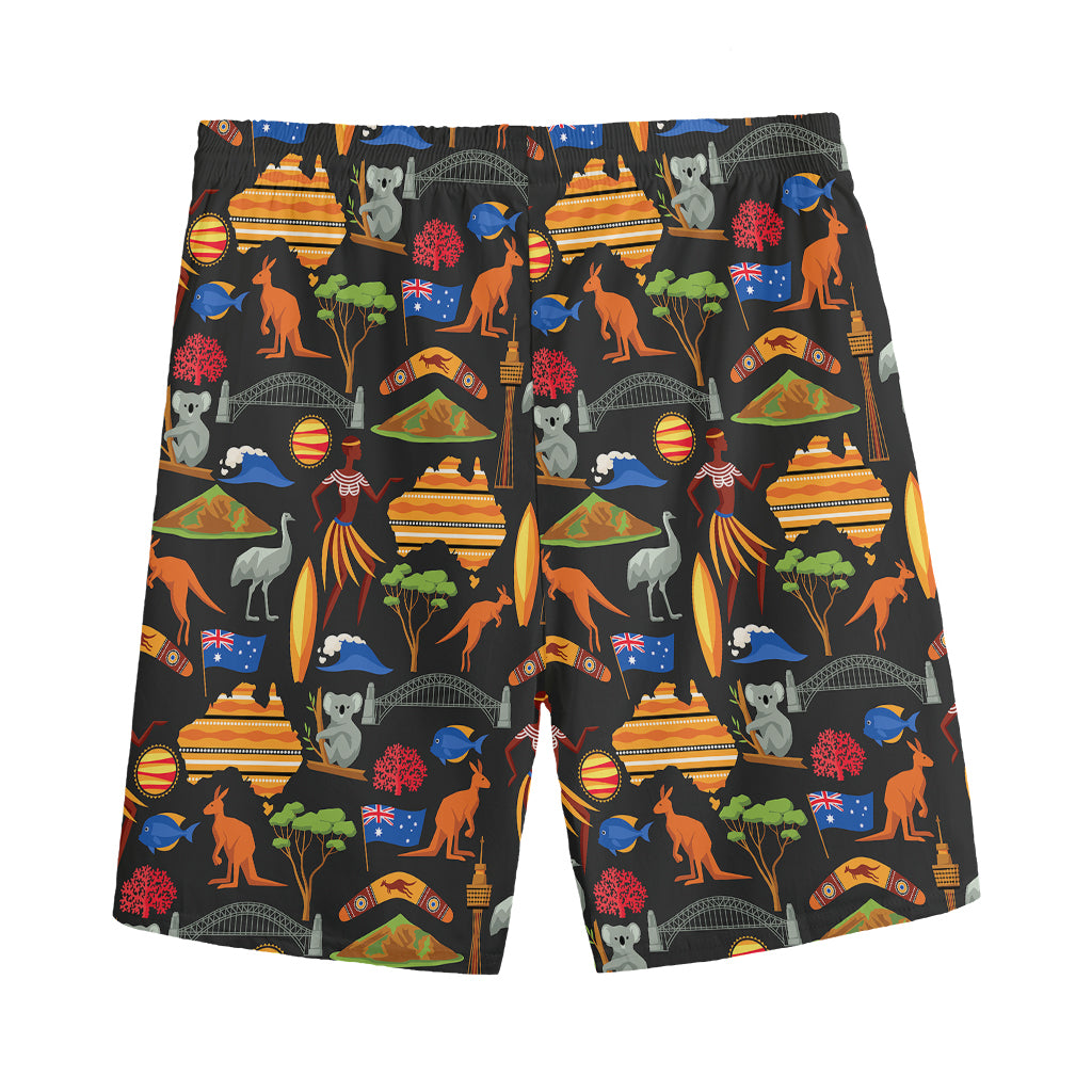Australia Symbols Pattern Print Men's Sports Shorts