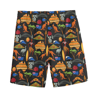 Australia Symbols Pattern Print Men's Sports Shorts