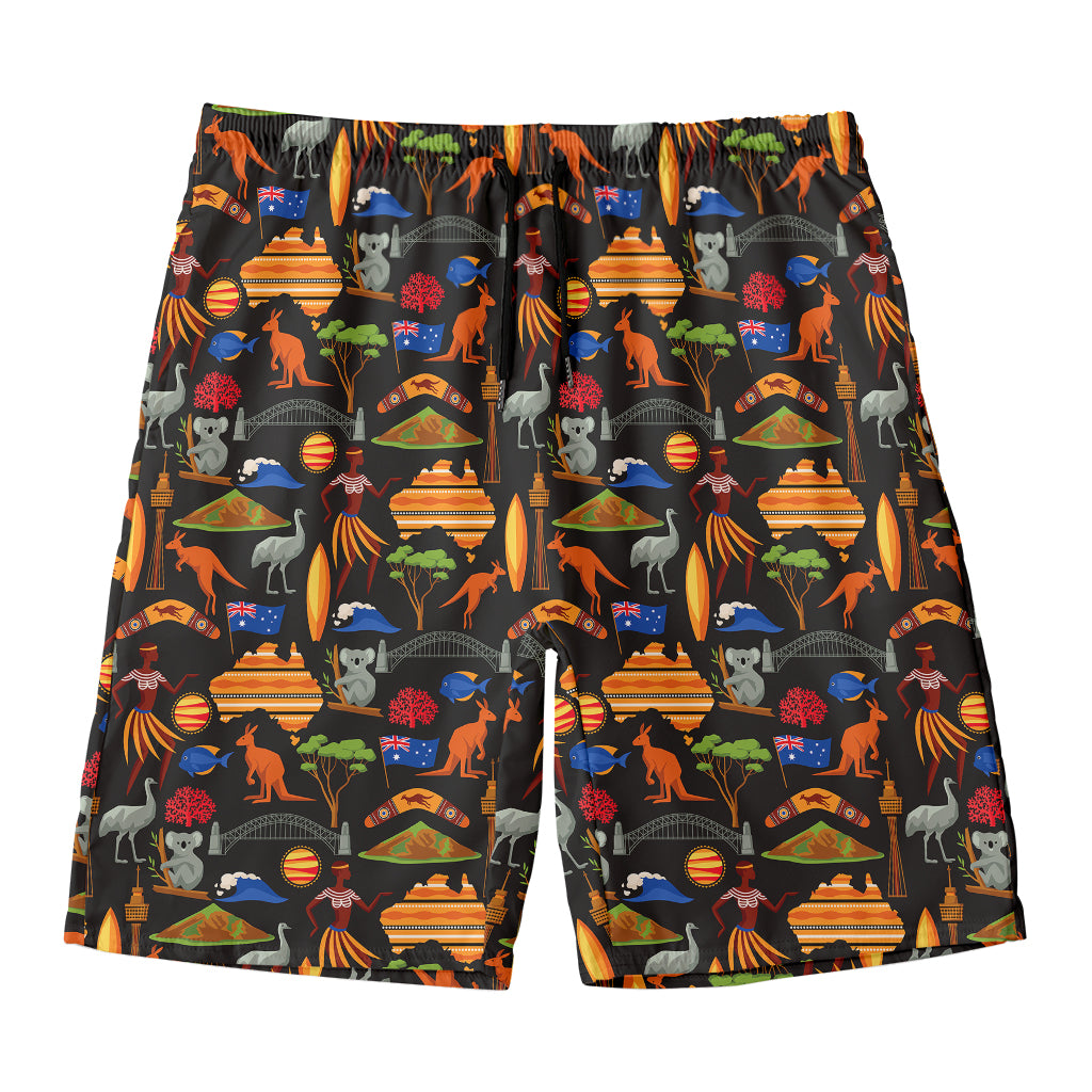 Australia Symbols Pattern Print Men's Swim Trunks