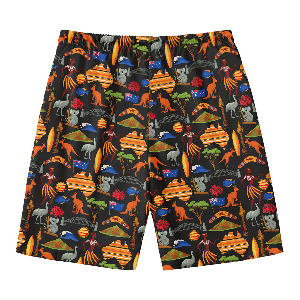 Australia Symbols Pattern Print Men's Swim Trunks