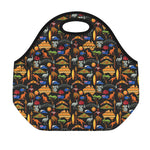 Australia Symbols Pattern Print Neoprene Lunch Bag