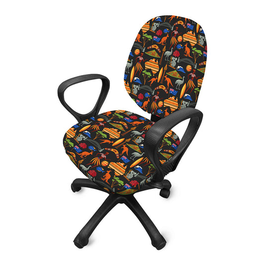 Australia Symbols Pattern Print Office Chair Cover