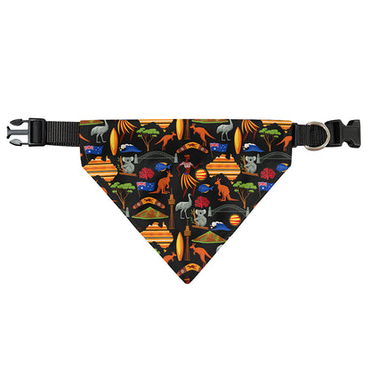 Australia Symbols Pattern Print Over The Collar Dog Bandana