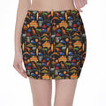 Australia Symbols Pattern Print Pencil Mini Skirt