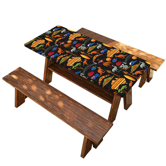 Australia Symbols Pattern Print Picnic Table Cover