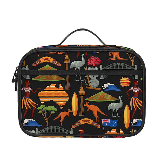 Australia Symbols Pattern Print Portable Lunch Bag