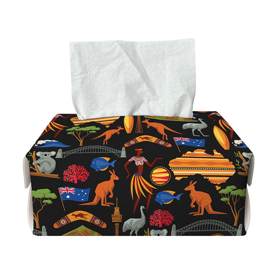 Australia Symbols Pattern Print Rectangle Tissue Box Cover