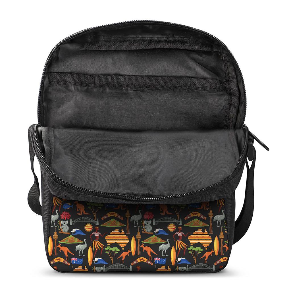 Australia Symbols Pattern Print Rectangular Crossbody Bag