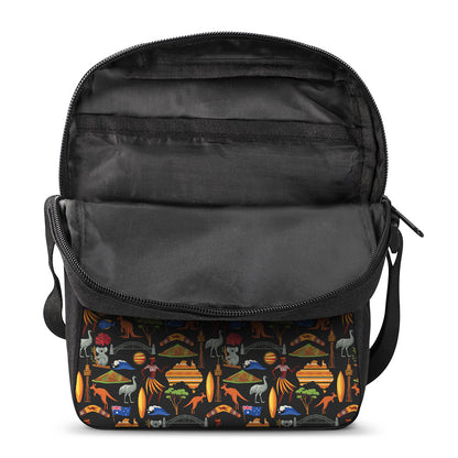 Australia Symbols Pattern Print Rectangular Crossbody Bag
