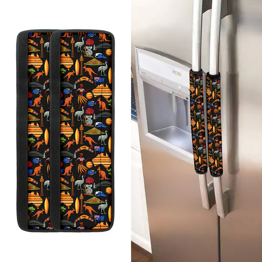 Australia Symbols Pattern Print Refrigerator Handle Covers
