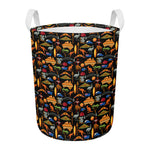 Australia Symbols Pattern Print Round Laundry Basket