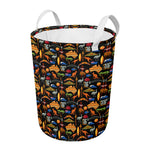 Australia Symbols Pattern Print Round Laundry Basket