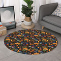 Australia Symbols Pattern Print Round Rug