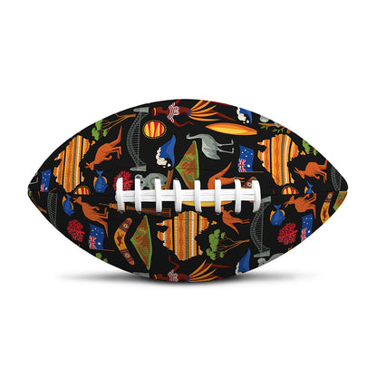 Australia Symbols Pattern Print Rugby Ball