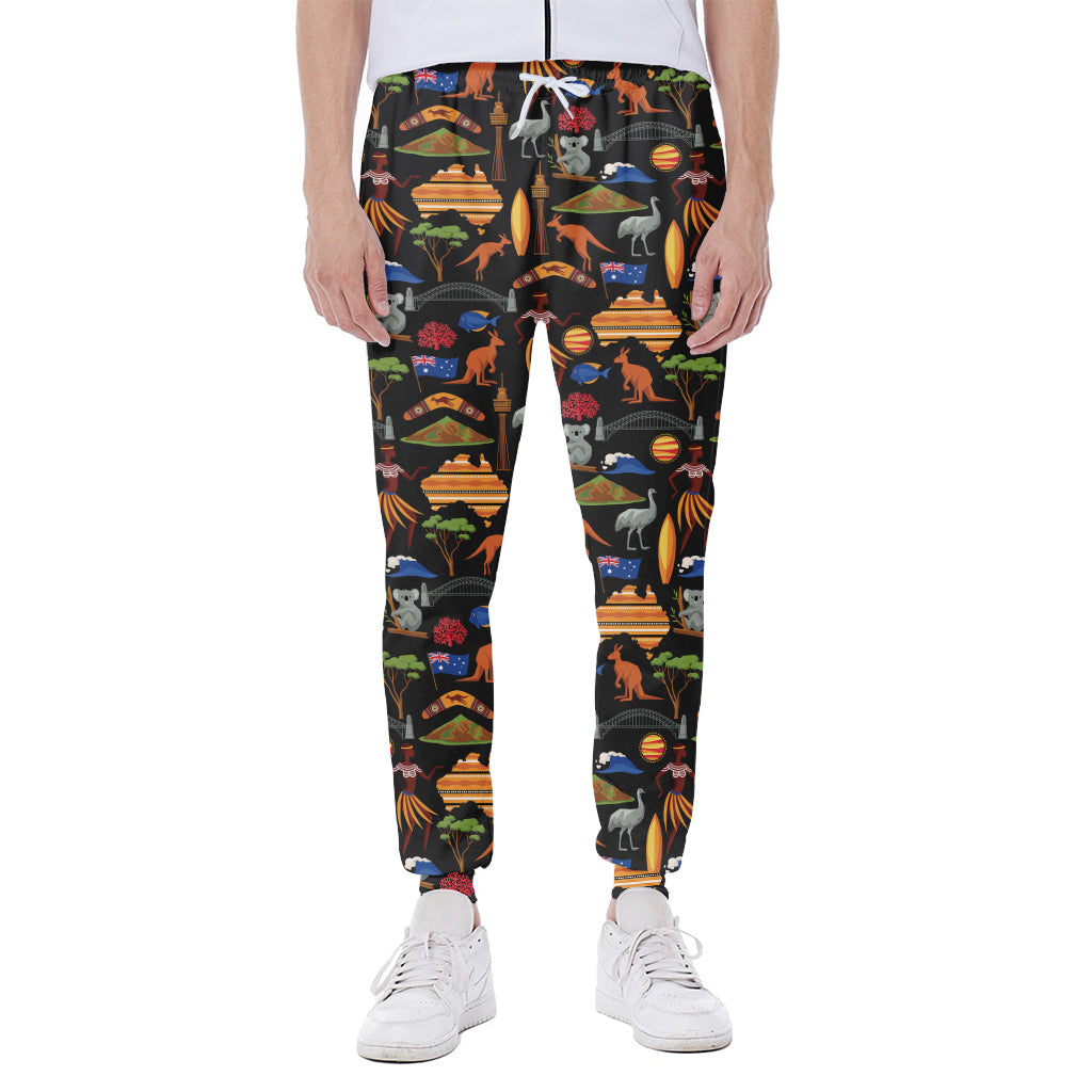 Australia Symbols Pattern Print Scuba Joggers
