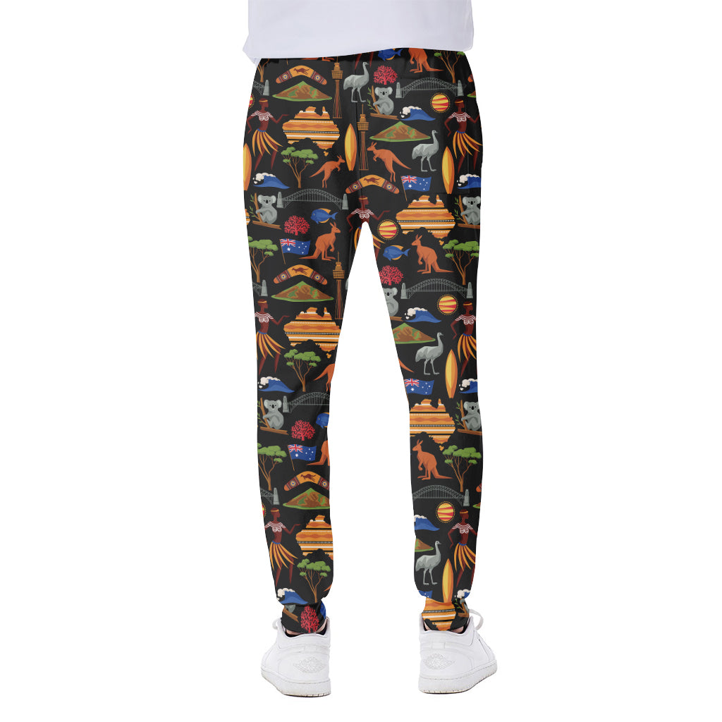 Australia Symbols Pattern Print Scuba Joggers