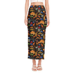 Australia Symbols Pattern Print Side Slit Maxi Skirt