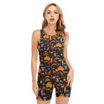 Australia Symbols Pattern Print Sleeveless One Piece Swimsuit