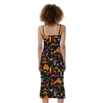 Australia Symbols Pattern Print Slim Fit Midi Cami Dress