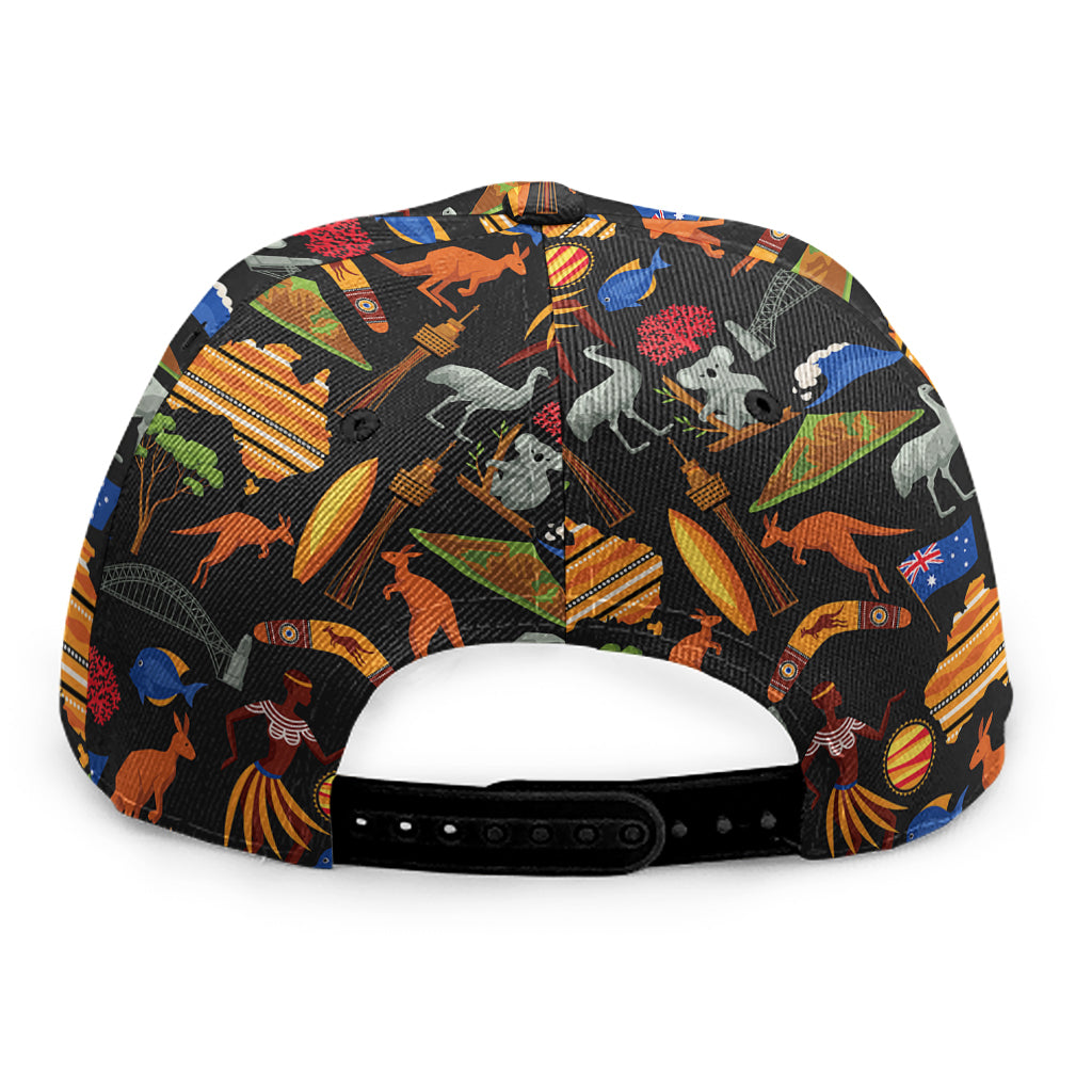Australia Symbols Pattern Print Snapback Cap