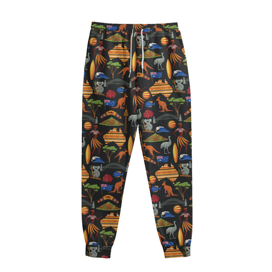 Australia Symbols Pattern Print Sweatpants