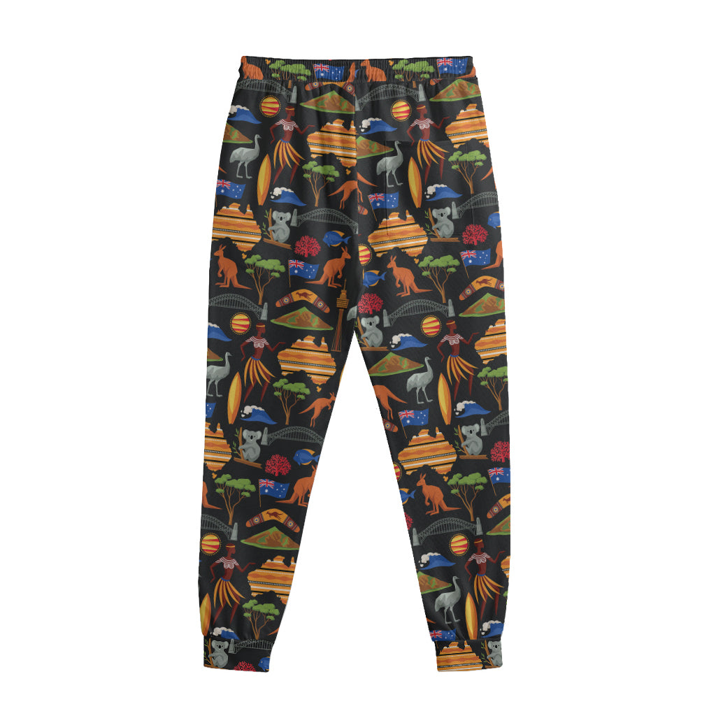 Australia Symbols Pattern Print Sweatpants