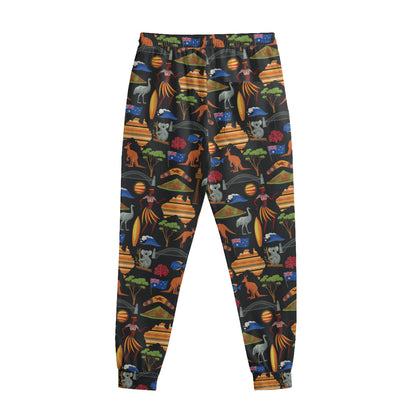 Australia Symbols Pattern Print Sweatpants