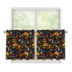 Australia Symbols Pattern Print Tier Curtains