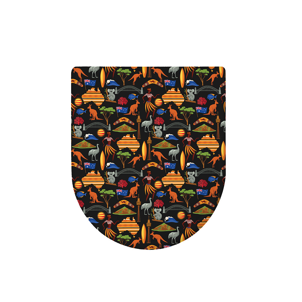 Australia Symbols Pattern Print Toilet Lid Cover