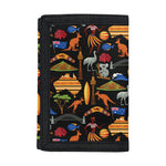 Australia Symbols Pattern Print Trifold Wallet