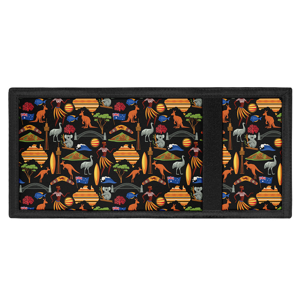 Australia Symbols Pattern Print Trifold Wallet