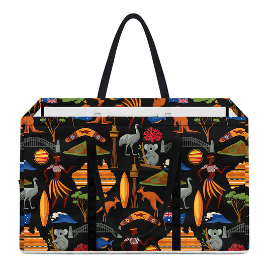 Australia Symbols Pattern Print Utility Tote Bag