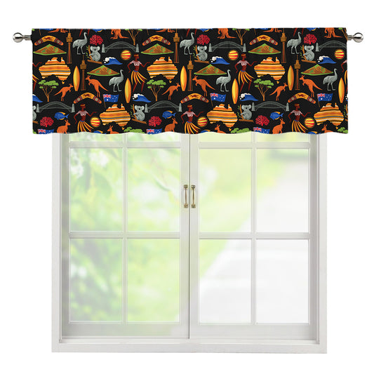 Australia Symbols Pattern Print Window Valance