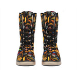 Australia Symbols Pattern Print Winter Boots