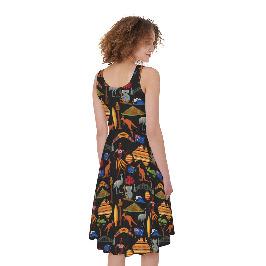 Australia Symbols Pattern Print Women's Sleeveless Dress