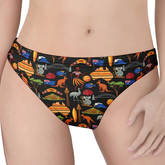 Australia Symbols Pattern Print Women's Thong