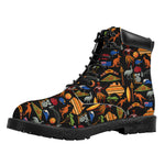 Australia Symbols Pattern Print Work Boots