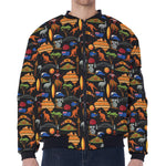 Australia Symbols Pattern Print Zip Sleeve Bomber Jacket
