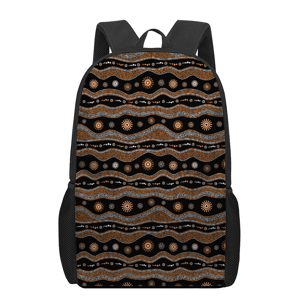 Australian Aboriginal Art Pattern Print 17 Inch Backpack
