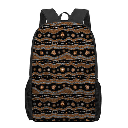 Australian Aboriginal Art Pattern Print 17 Inch Backpack