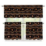Australian Aboriginal Art Pattern Print 3 Piece Kitchen Curtains