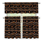 Australian Aboriginal Art Pattern Print 3 Piece Kitchen Curtains