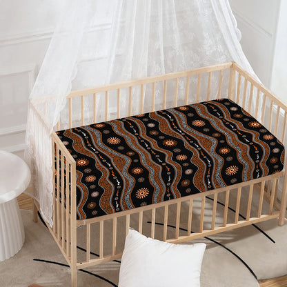 Australian Aboriginal Art Pattern Print Baby Crib Sheet