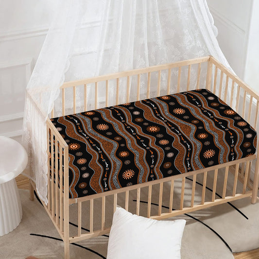 Australian Aboriginal Art Pattern Print Baby Crib Sheet