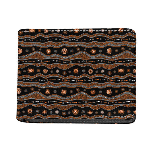 Australian Aboriginal Art Pattern Print Bifold Wallet