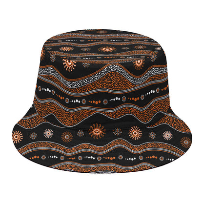 Australian Aboriginal Art Pattern Print Bucket Hat