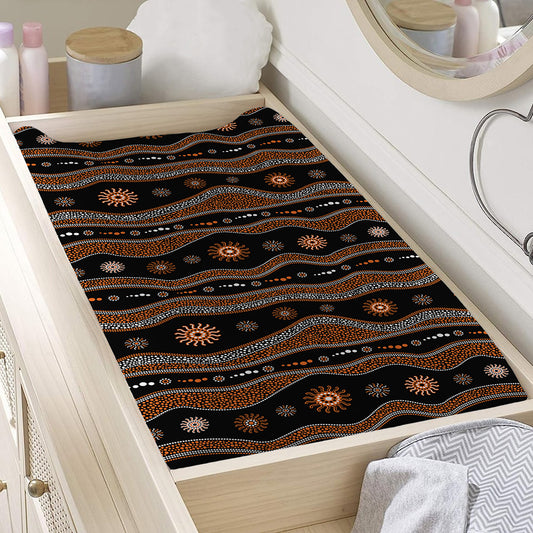 Australian Aboriginal Art Pattern Print Changing Pad Cover